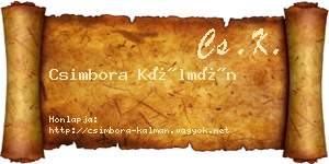 Csimbora Kálmán névjegykártya