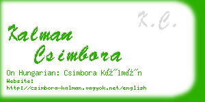 kalman csimbora business card